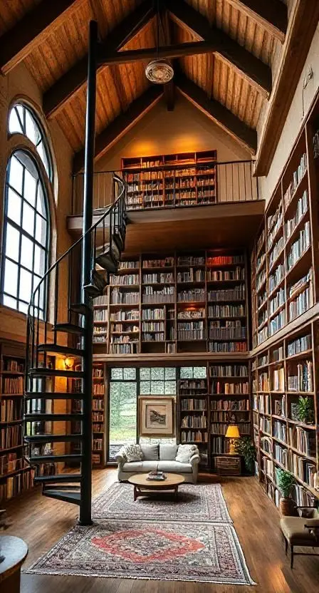 کتابخانه تلفیقی با طراحی مدرن و قفسههای قابل تنظیم برای نگهداری کتاب و اشیاء دکوری