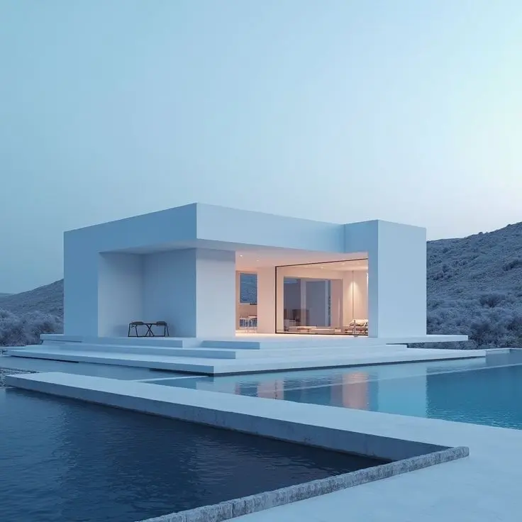 یک نمونه از خانههای مدرن با معماری مینیمال و استفاده از فضاهای باز