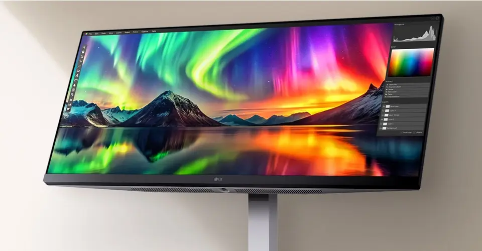 مانیتور اولتراواید با پنل IPS و کیفیت رنگ بالا