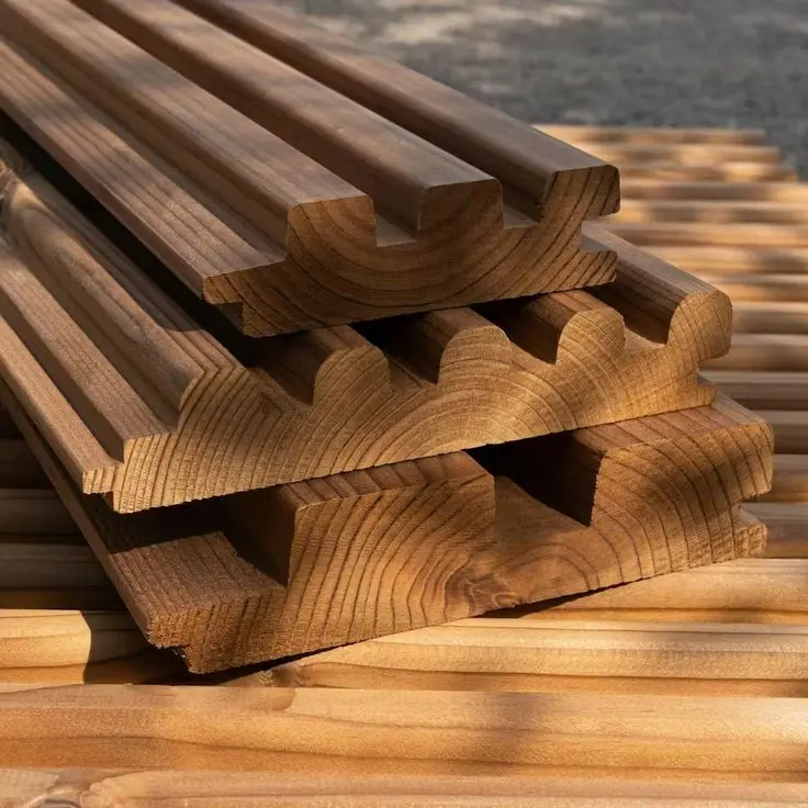 نمونهای از ترموود با سطح صاف و بدون ترک، نشاندهنده پایداری ابعادی آن در برابر تغییرات آب و هوایی