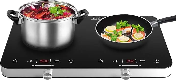 اجاق القایی با شعلههای متعدد و صفحه کنترل دیجیتال