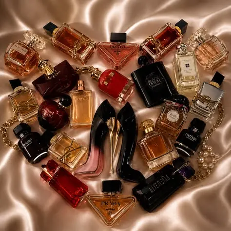 عطرهای مختلف در بطریهای مختلف شکل و اندازه