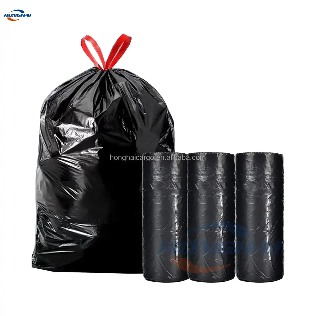 کیسه زباله پلاستیکی خانگی با اندازه استاندارد و رنگ سیاه