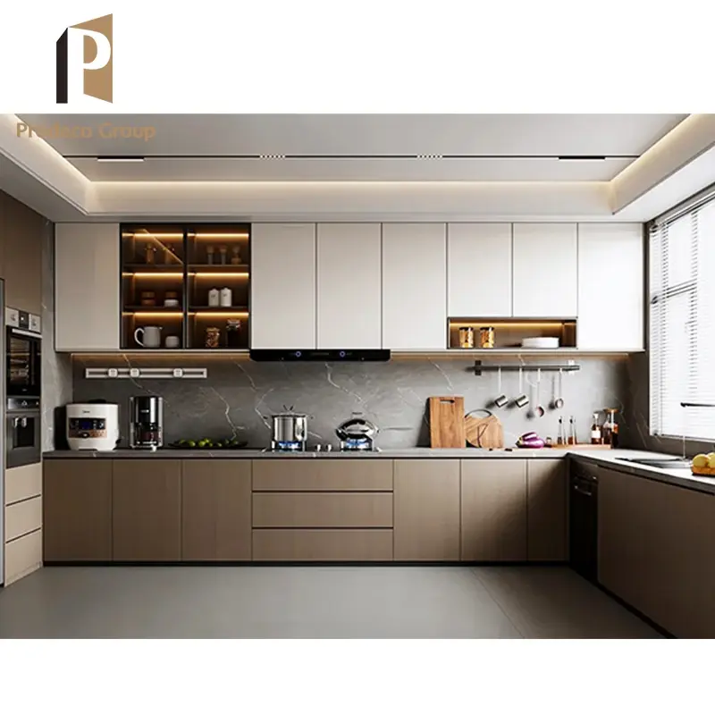 کابینت آشپزخانه مدرن با طراحی مدولار و لایه ملامین