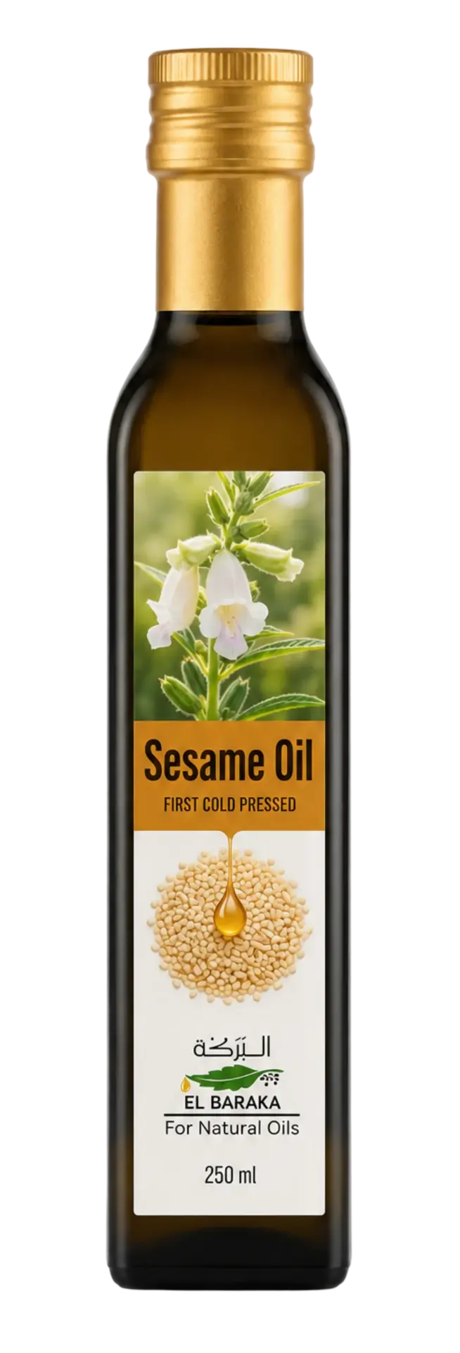 روغن کنجد در بطری شیشهای با درپوش محکم
