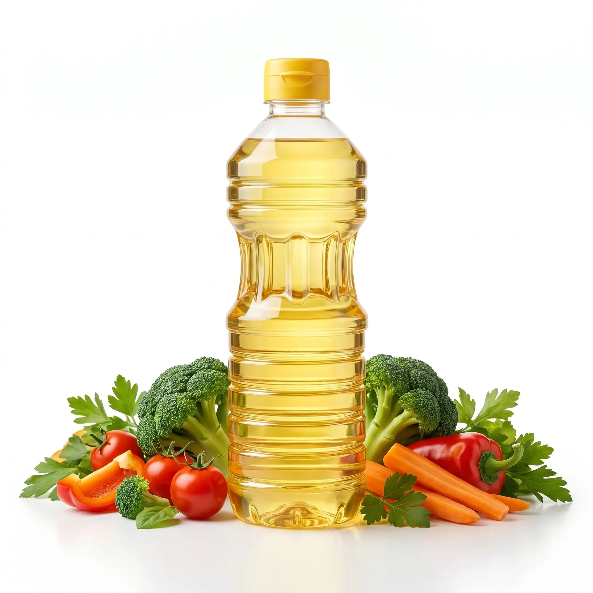 روغن‌های گیاهی پالایش شده در بطری‌های بزرگ برای استفاده صنعتی و خانگی