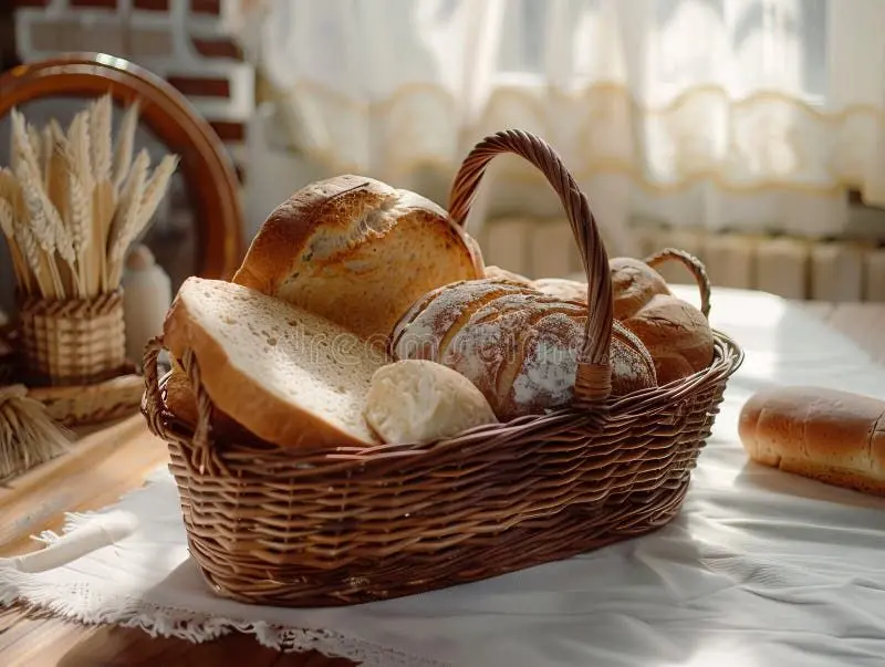 سبد چوبی سنتی برای نگهداری نان در آشپزخانه