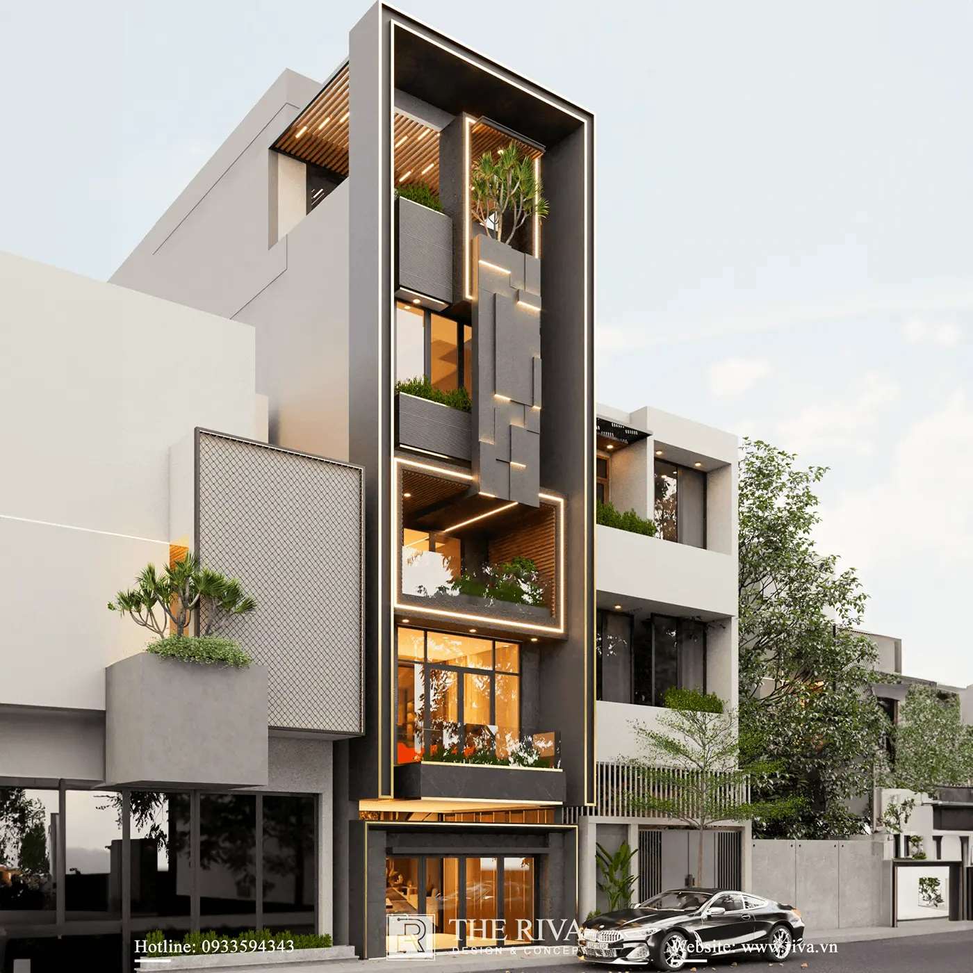 مقایسه نمای سنگی و کامپوزیت در یک ساختمان مدرن