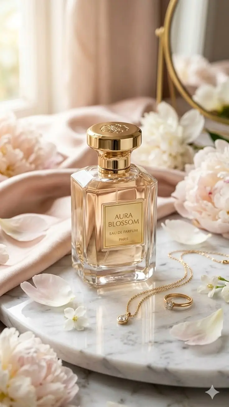 عطرهای مختلف در بطریهای شیشهای