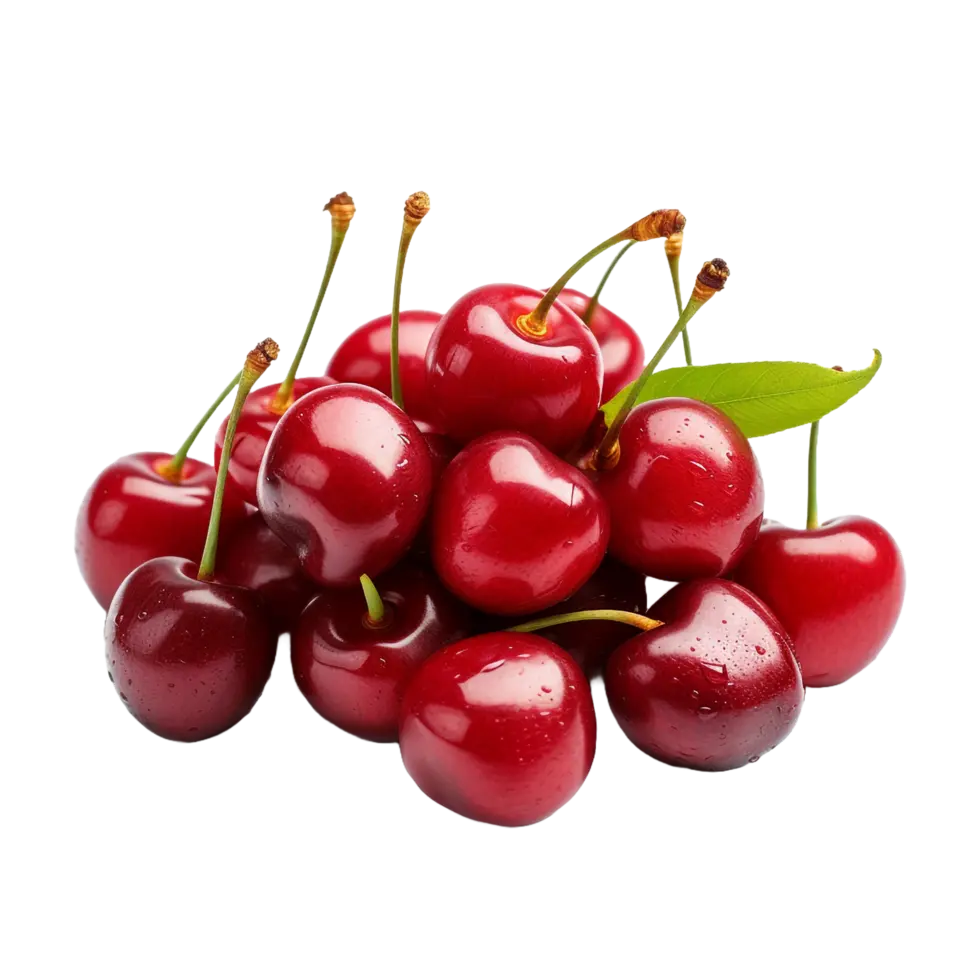 چند عدد گیلاس تازه و درخشان با رنگ یکنواخت