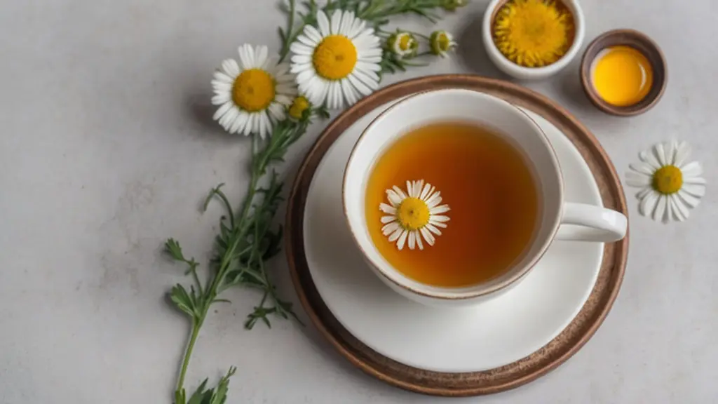 فنجان دمنوش گل گاوزبان با عسل در پسزمینه روشن