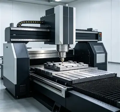 ماشین CNC در حال حکاکی دقیق روی قطعه فلزی با سرعت بالا