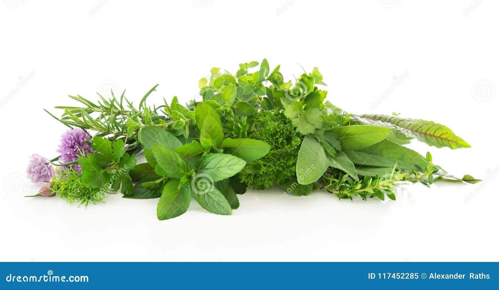 گیاهان تازه و ادویههای مختلف برای پلویی