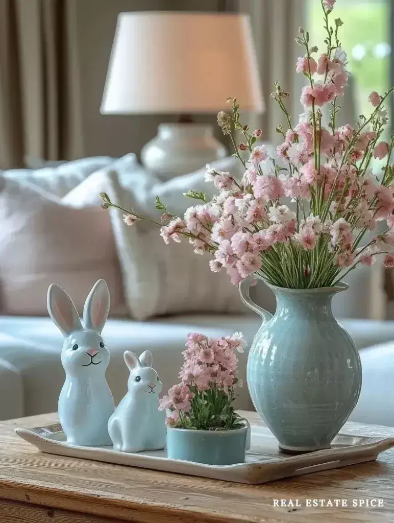 یک اتاق روشن با نور طبیعی و مبلمان سبک به سبک بهاری