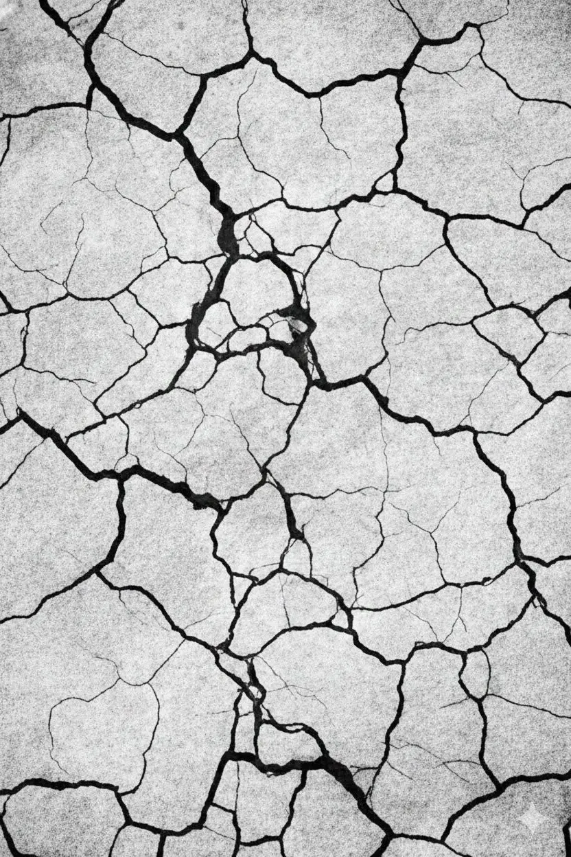 نمونهای از ترکهای ساختاری در یک دیوار بتنی که نیاز به بررسی دقیق دارد