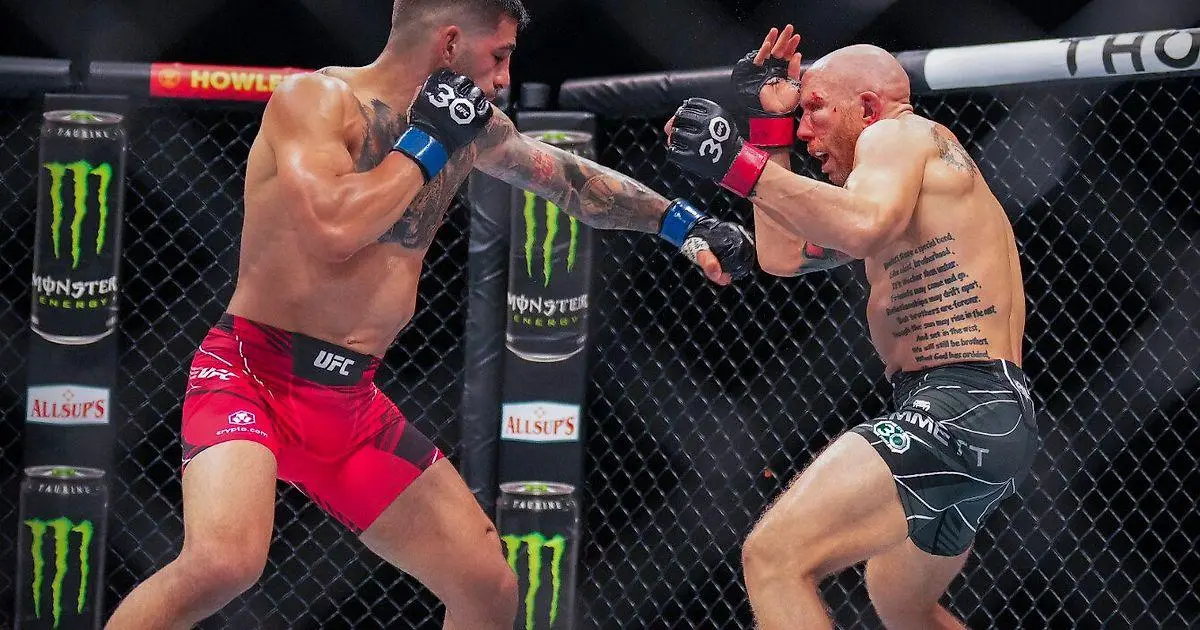 جورج سنت پیر در حین یک مسابقه UFC در دوران قهرمانی