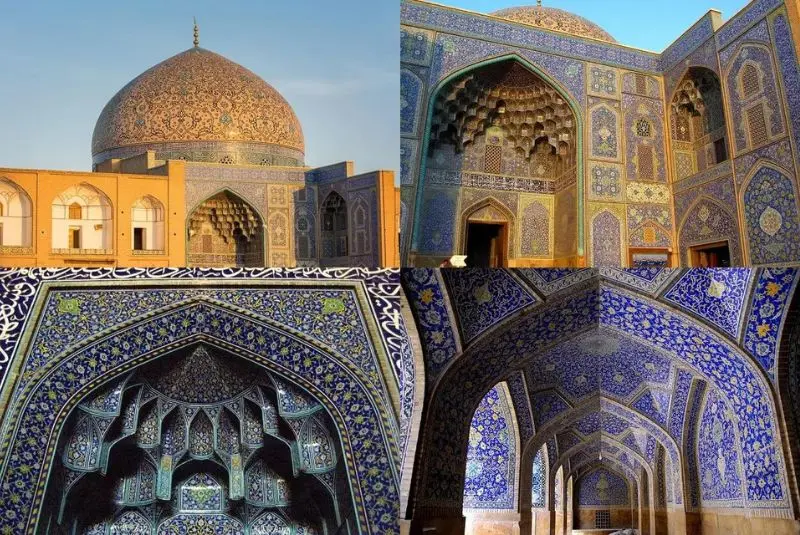 گنبد زیبا و ایوانهای بزرگ مسجد شیخ لطفالله