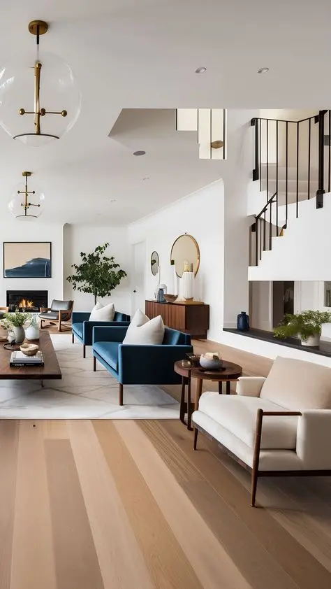 مبلمان مدرن در یک اتاق روشن با نور طبیعی