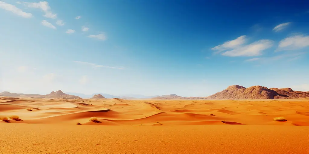 چادر کمپینگ در کویر با محیط اطراف شنزده و آسمان صاف