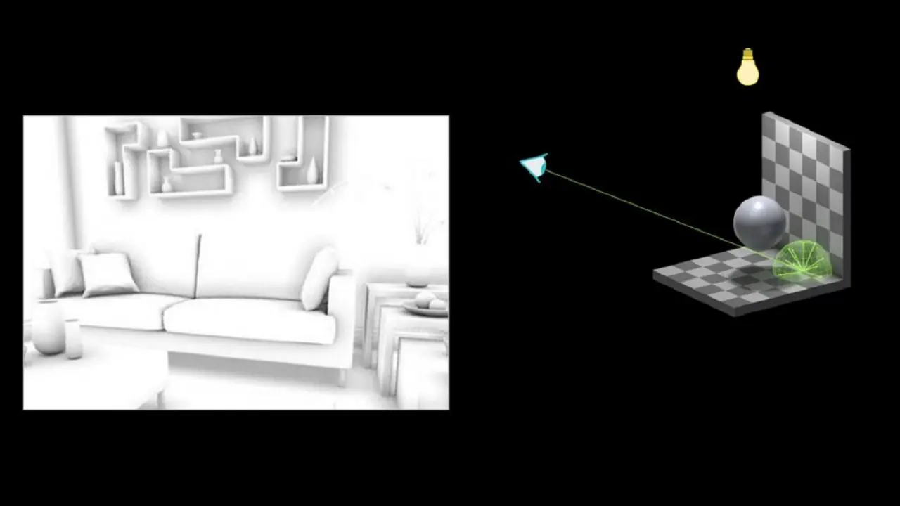 مقایسه بین یک محیط بازی با و بدون استفاده از Ray Tracing، با تأکید بر تفاوت در کیفیت سایه و بازتاب