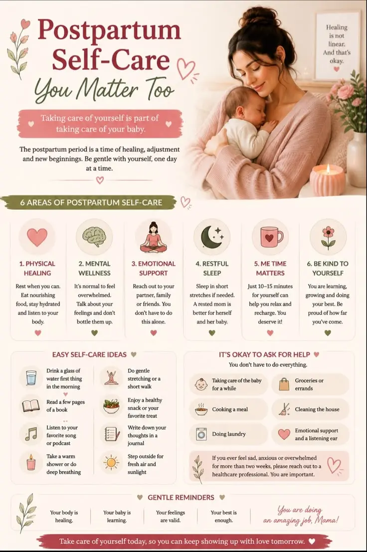 نوزاد در حال شیردهی و مراقبت پس از زایمان
