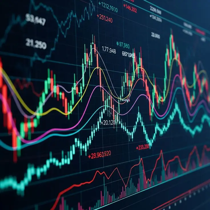 نمودار نوسانات قیمت ارز در بازار آزاد با خطوط صعودی و نزولی