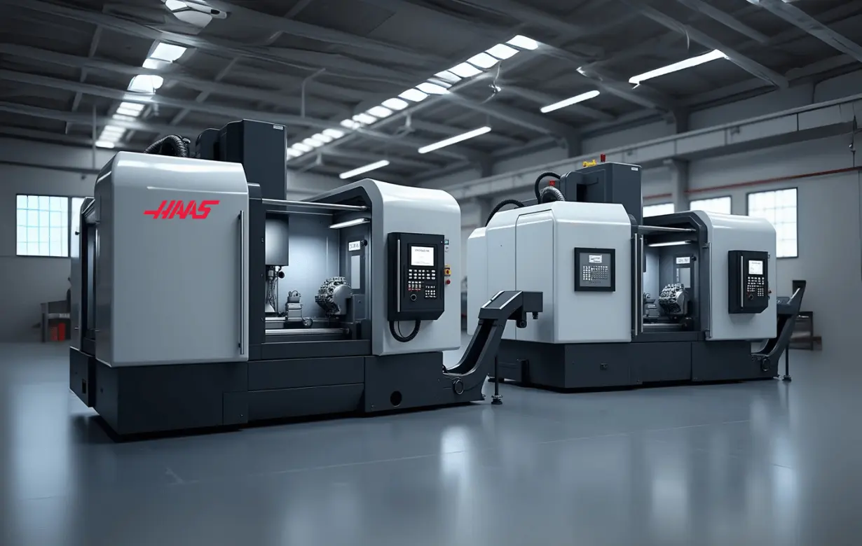 نمونهای از دستگاه تراش CNC مدرن با کنترل عددی دقیق