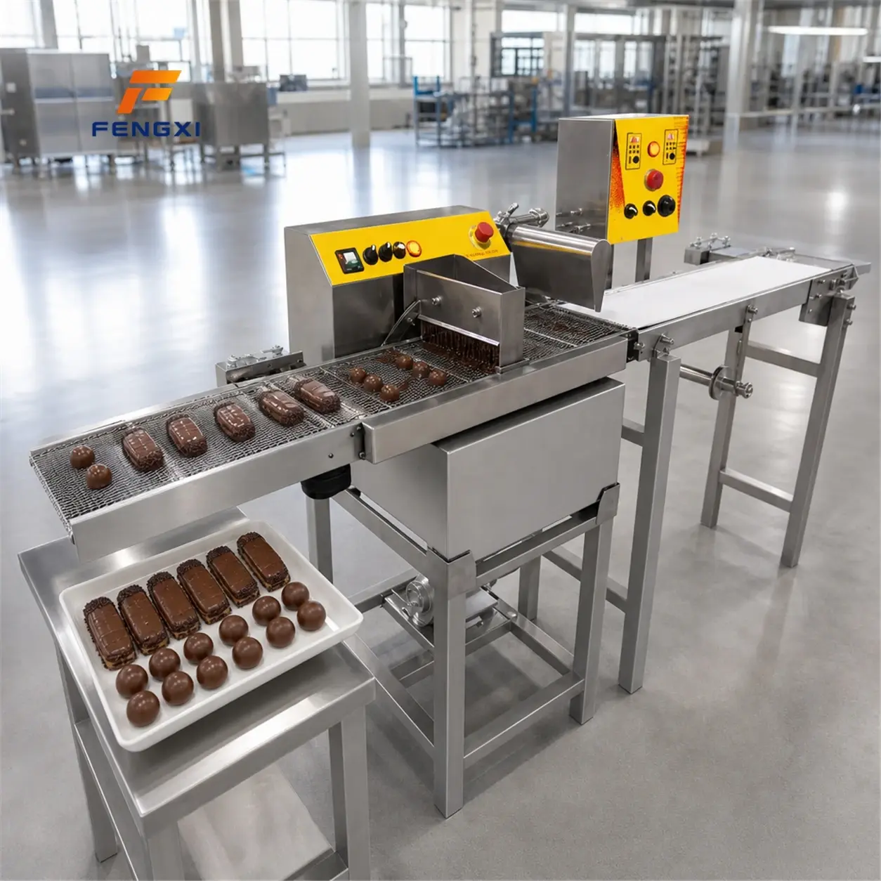 خط تولید کامل شکلات شامل دستگاههای سختن، آسیاب، tempering و molding برای کارخانه
