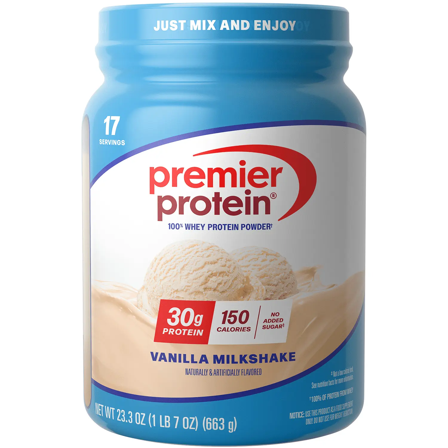 مکمل پروتئین whey در بستهبندی و با طعم وانیلایی