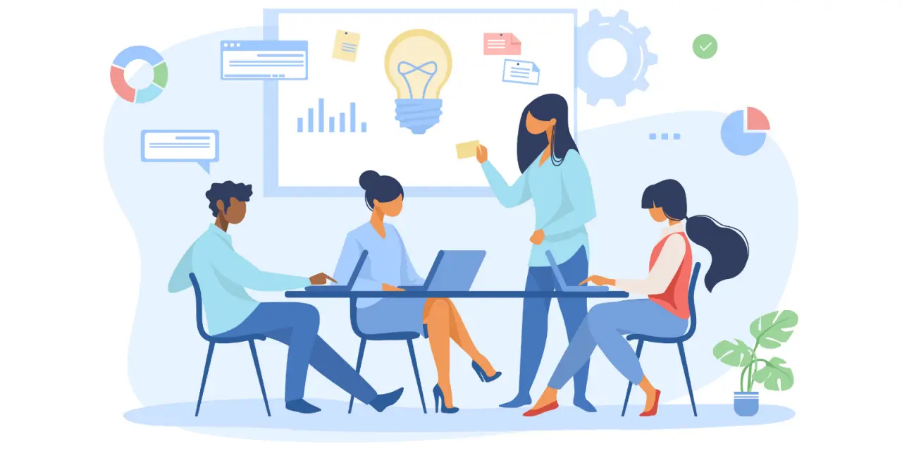 quadro de gestão de projetos com ferramentas digitais