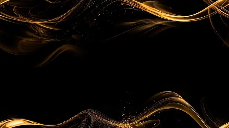 نمونه‌ای از الگوهای موجی طلایی و مشکی با سبک فوتوریستی و بی‌نهایت