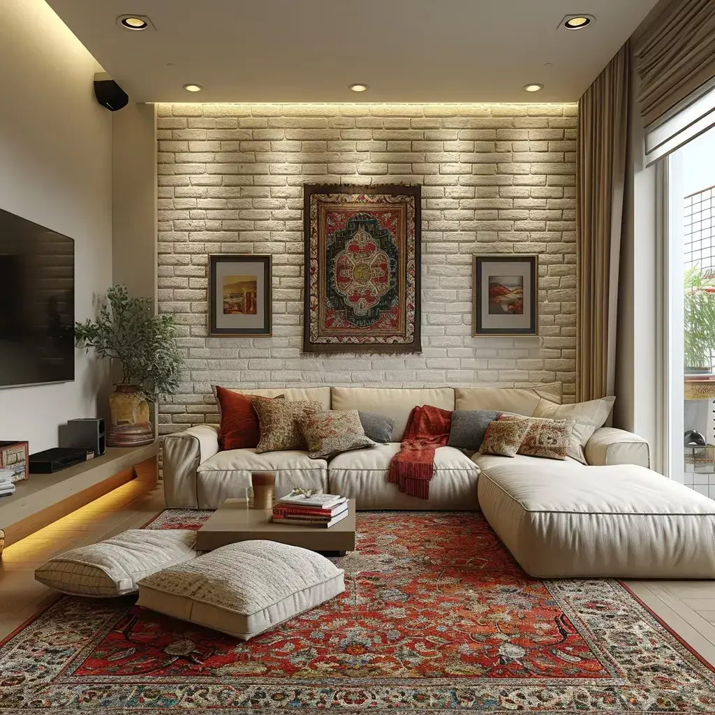 نمونه‌ای از الگوهای هندسی ایرانی در پارچه و فرش