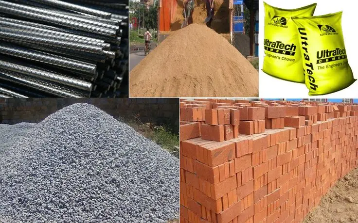 انبار مصالح ساختمانی در یک کشور خاورمیانه‌ای