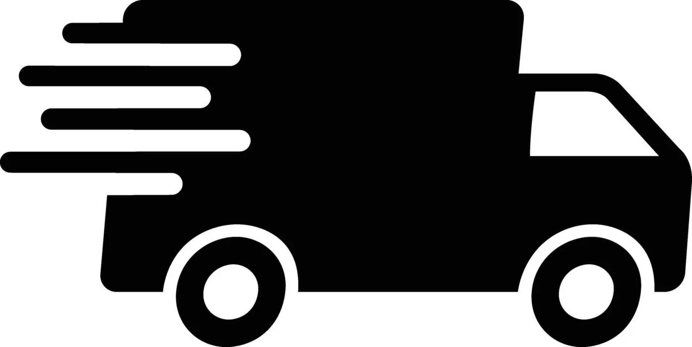 یک کامیون تحویل در سبک طراحی تخت برای نشان دادن تحویل سریع و حمل‌ونقل