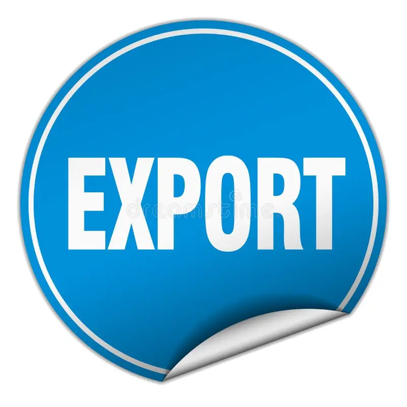 برچسب صادرات با زمینه سفید برای نشان دادن اهمیت صادرات در اقتصاد