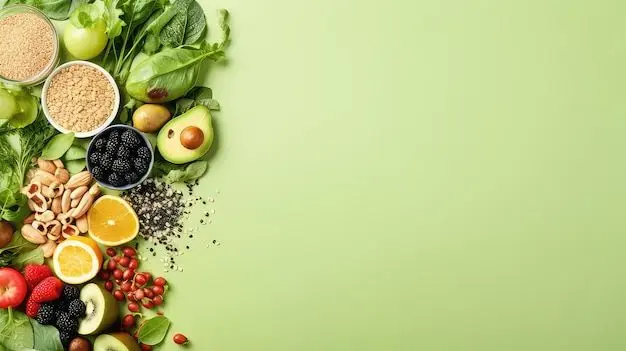 یک میز غذا با غذاهای سالم و متنوع