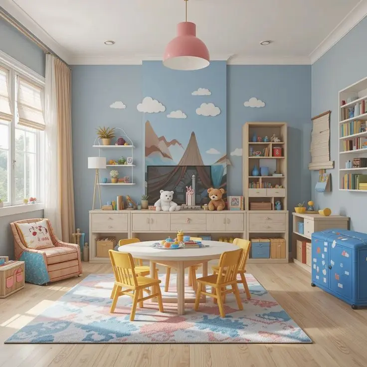 کابینت‌های چندمنظوره و فضای ذخیره‌سازی هوشمند برای اتاق کودک