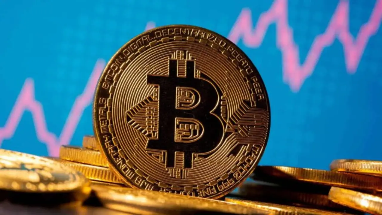 نمودار تحلیل تکنیکال بیت‌کوین با نشان دادن تغییرات قیمت و حجم معاملات