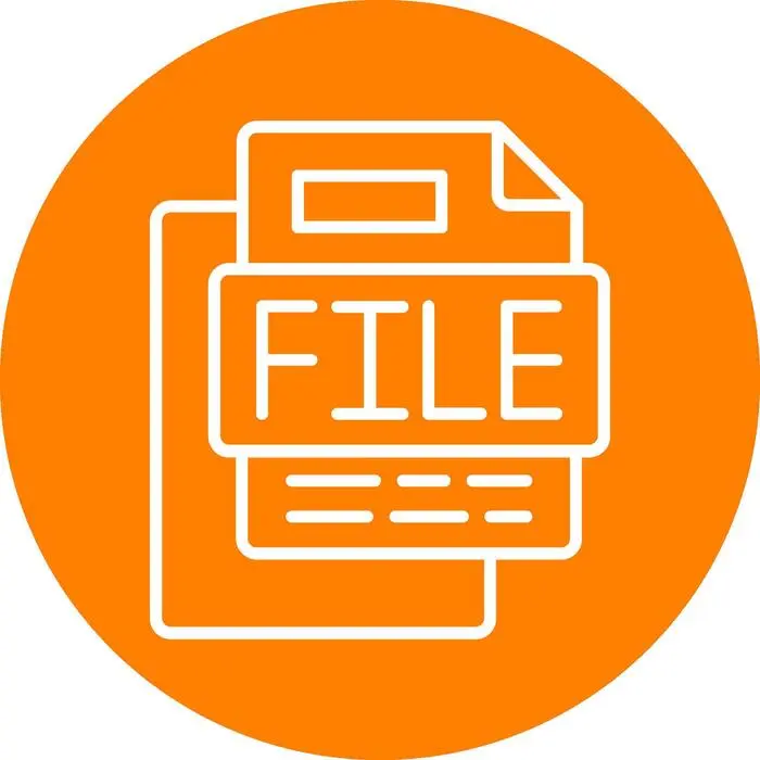نمایش نمادهای مختلف فایل‌ها در یک خط، شامل دایره‌های رنگی برای انواع مختلف فایل