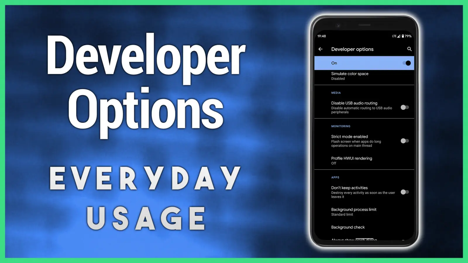 نمونه‌ای از تنظیمات مخفی در گوشی‌های اندرویدی که در بخش Developer Options قابل مشاهده است