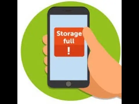 موبایلی با نشانگر پر بودن حافظه