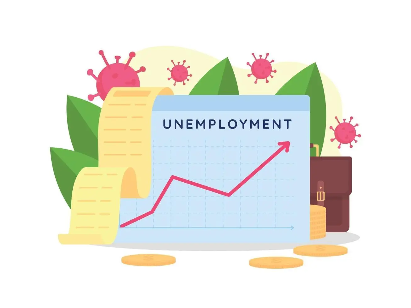 نمودار افزایش نرخ بیکاری در یک اقتصاد
