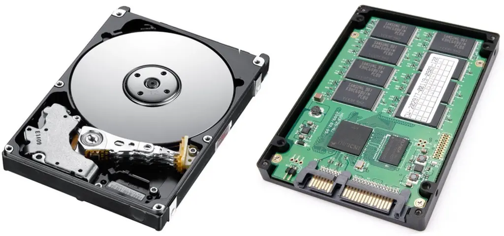 مقایسه داخلی ساختار SSD با هارد دیسک مکانیکی
