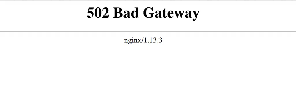 نمونه خطای ۵۰۲ در سیستم مدیریت محتوا ماجنتو