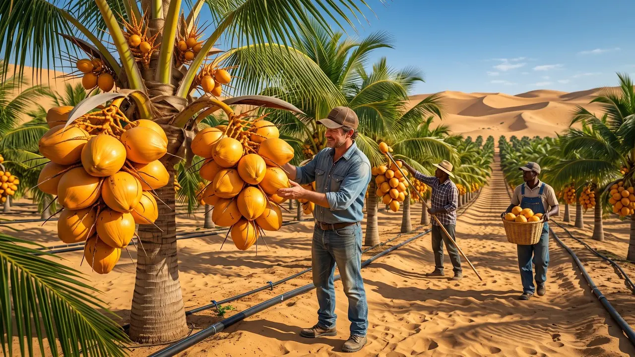 یک مزرعه بیابانی با سیستمهای حفاظتی و گیاهان مقاوم