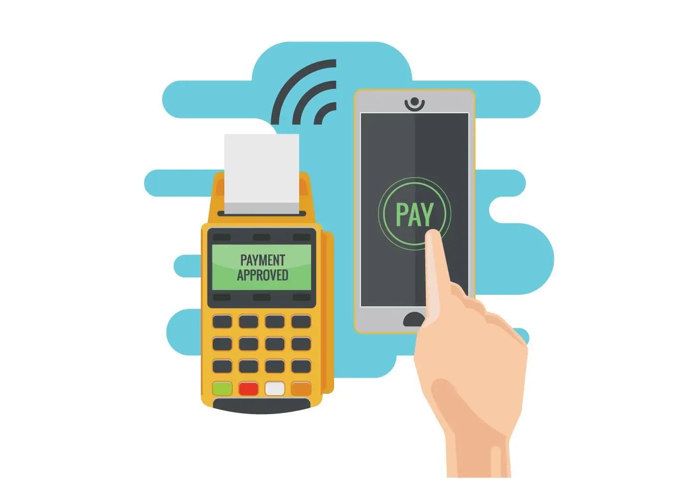 نمایش گرافیکی پرداخت با گوشی هوشمند از طریق NFC