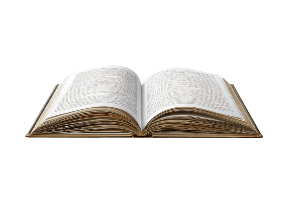 کتاب باز با صفحات برگشته که نماد کسب دانش و یادگیری است