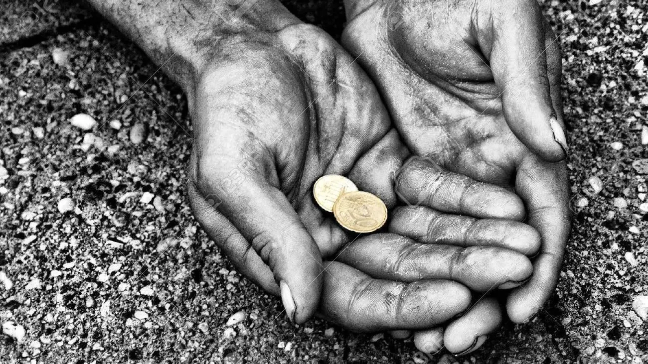 نمودار مقایسهای از سطح درآمد در فقر مطلق و فقر نسبی در یک جامعه