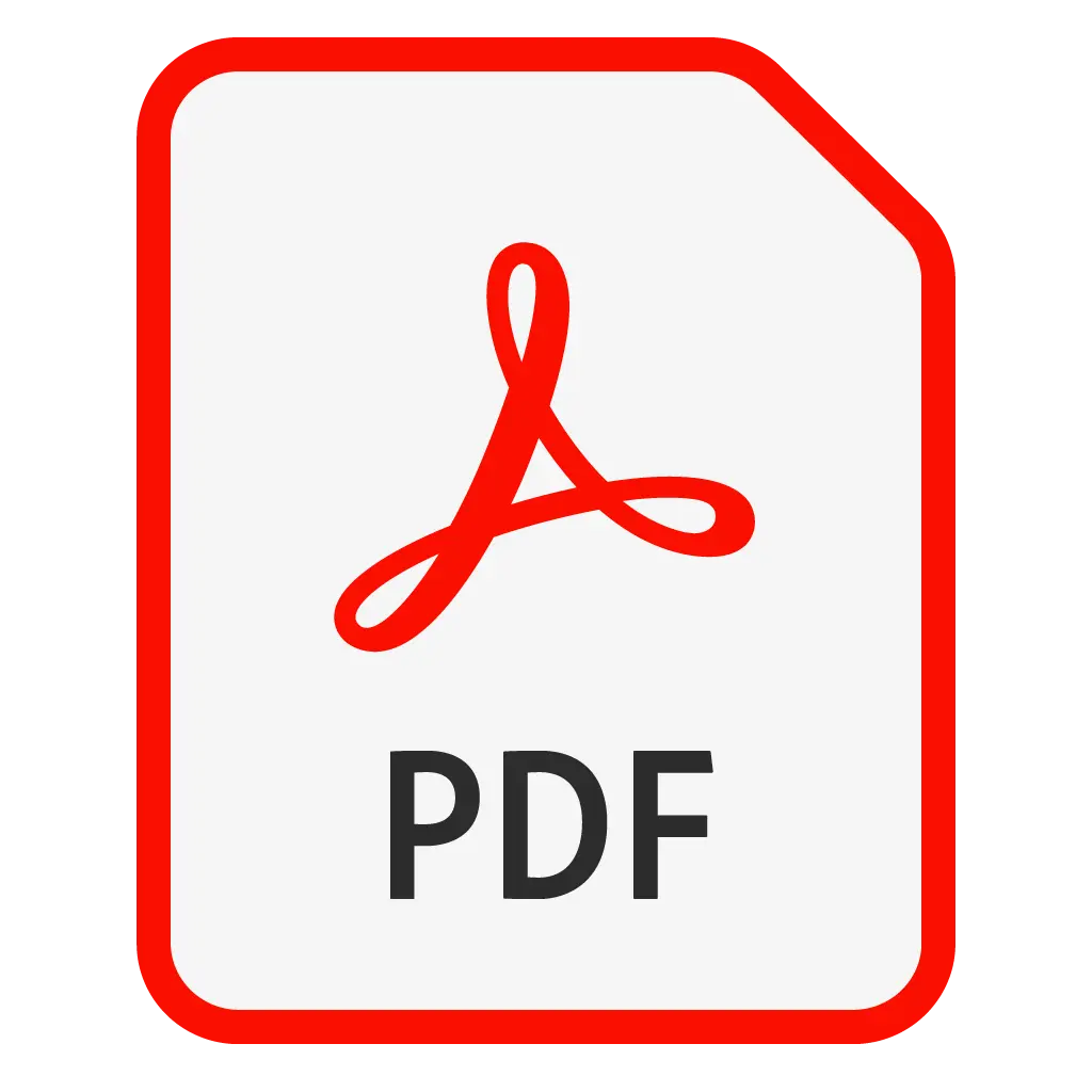 نماد ساده و مدرن فایل PDF با طراحی خطی