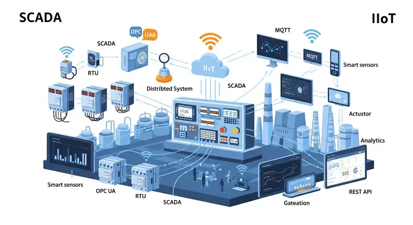 سیستم SCADA در چارچوب اینترنت اشیا صنعتی (IIoT)